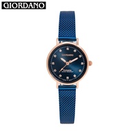 Giordano Classic Rose Gold Blue Stainless Steel Mesh Band Water Resistant Women Watch(SMALL) - L5308