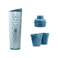 Vaya Drynk 3 in 1 Stainless Steel Water Bottle (Tumbler+Sipper+Gulper) with 2 Cups, 600 ml, Blue