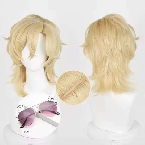 Aventurine Wig Game Honkai: Star Rail Cosplay Wig Short Golden Hair Cosplay Anime HSR Cosplay Sungla