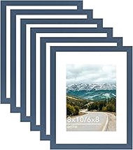8x10 Picture Frame with 6x8 Mat, Display 6x8 with Mat or 8x10 Without Mat, Wood 8 by 10 Photo Frame,