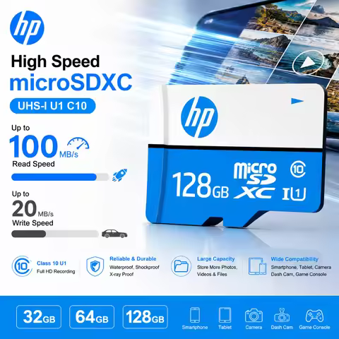 HP Micro SD Card 128GB 64GB 32GB UHS-I U1 C10 TF Memory Card High Speed Storage Card for Phone Table