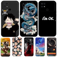 Case For Xiaomi POCO C40 6.71 inch Silicon Phone Back Cover black tpu case Oriental Dragon