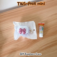 【Fast Shipment】For TWS-Pro4 mini Case Cover DIY Solid Color bowknot Soft Silicone Earphone Case Casi