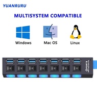  ️RCHMDSHPYUANRURU USB Hub 7 Port USB 3.0 High Speed Extender - Y445
