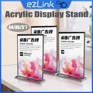 Acrylic Menu Holder Display Stand Double Sided Menu Holder A4/A6/5*7 For Business Office And Restaur