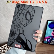 For iPad Case iPad Mini 123 iPad Mini 45 iPad Mini 6 Cover Spider-man Iron Man Superman Ultra Thin Shockproof Cover Clear Back Case