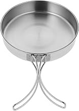 IMIKEYA Camping Cookware Pot, Portable Stainless Steel Camp Cook Pan, Lightweight Stackable Camping 