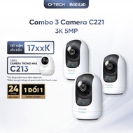 [GIVE CAMERA C213] Combo of 3 Sharp BOTSLAB C221 Indoor Cameras - Color Night Vision - 360 Rotation