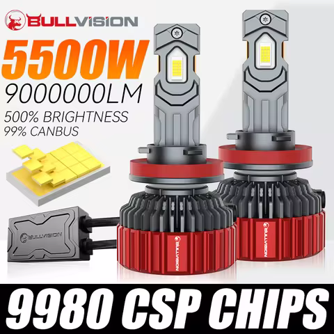 Bullvision 5500W Power H4 LED Headlights Canbus F5C H7 Led 9980 CSP 9000000LM Car Light H11 H8 H1 HB