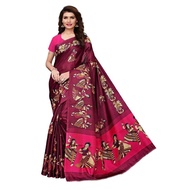 FABRIC KHADI SILKS WOMENS PRINTED SAREE WITH BLOUSE PIECE LOW COST HIGH QUALITY.....
