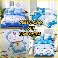 Cadar Doraemon Bedsheet Cartoon Anime Super Single 5in1 Queen King 7in1 Comforter Set