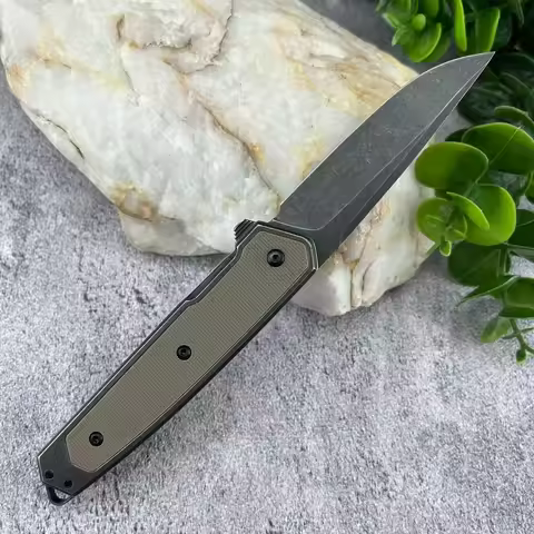 7091 8Cr13Mov Jungle Survival Hunting Folding Knife Stainless Steel Folder Flipper Outdoor Camping E