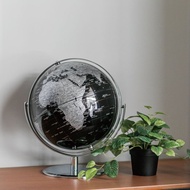 SkyGlobe 10吋精緻黑色360度旋轉地球儀(英文版)-銀色底座