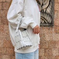 Issey Miyake October New Vegetable Basket Bag Geometric Diamond Women's Portable Shoulder Bucket Bag