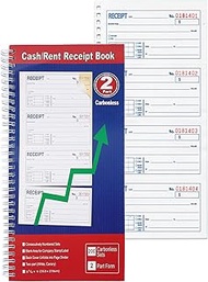 Money & Rent Receipt Book, 200 Sets, 2-Part Carbonless, 5-1/4" x 11", Spiral Bound, White & Canary C