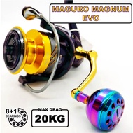 ♝NINJA - MAGURO Magnum Evo Spinning Reel 1000PG 2000PG 3000PG 4000PG 3000HG 4000HG 9 Ball Bearing 5.2:1/6.2:1 Gear Ratio