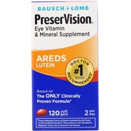 Bausch &amp; Lomb, AREDS Lutein, Eye Vitamin &amp; Mineral Supplement, 120 Soft Gels