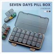 ms-21/28-Compartment Weekly Pill Organizer Medicine Tablet Dispenser Organizer Pill Box Splitters Pi