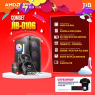 COMPUTER SET JIB-0106 คอมประกอบ AMD RYZEN 5 4500 / RX7600 8GB / A520M / 16GB DDR4