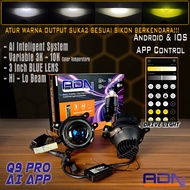 ADN Q9 Pro AI APP series Foglamp 3 INCH Projector Biled Hi Low 3K - 10K | CONTOL VIA hp | TOYOTA FOR