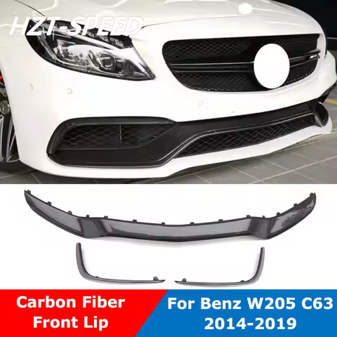 Carbon Fiber Front Bumper Lip Diffuser Chin Shovel For Mercedes Benz W205 C63 C63S AMG Coupe Sedan O