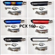 คอท่อ PCX 160 ปี 2021 -22 และ 2023 พร้อมปลายท่อ  Akapovic ตัวผอม ยาว 18 นิ้ว งานดีมาก ฟรีจุกลดเสียง