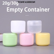 TONFASHION 2pcs Face Cream Jar, Colorful 20g 30g Makeup Jar, Round Bottom Plastic Refillable Travel 