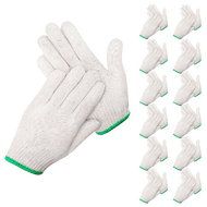 ถุงมือถักผ้าฝ้าย ขาวขอบเขียว 5ขีด ASGUARD GLOVE-COTTON