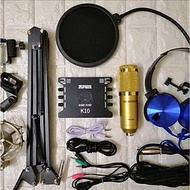 Trọn Bộ Míc Thu Âm Livestream Hát Karaoke Online Micro BM-900+ CARD K10+ dây live MA2+Tặng Tai Phone