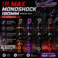 ULMAX Y15ZR LC135 Gas Monoshock 190MM Adjustable Shock Absorber Purple TSR Monoshock Special Size PN