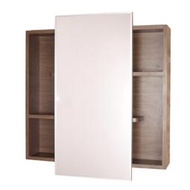 I-HOME 收納鏡櫃6083 高60公分 柚木色 防水抗潮 發泡櫃 鏡子可左右滑動 浴室收納 吊櫃