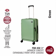 SAMEL 24" FGD 432 JAPANESE CONCEPT EXPANDABLE ANTI-THEFT ZIPPER FRONT OPEN LUGGAGE
