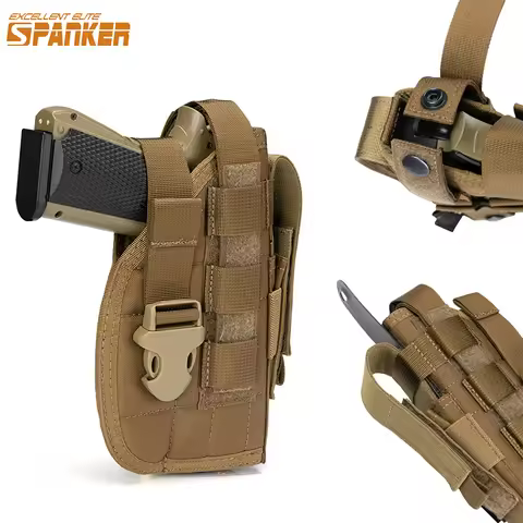 Tactical Pistol Holster Molle Airsoft Gun Holster Right Hand Universal Pistol Bag for M1911 G17 G18 