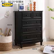 HY/💌Ecological Ikea American Chest of Drawers Solid Wood Simplicity Storage Storage Wall Small Cabinet Bedroom Living Ro