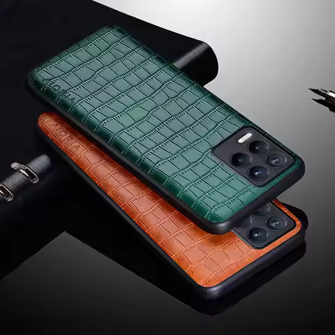 Luxury Crocodile Leather Case For Realme 8 Pro Q3i Narzo 50 Premium Slim Fit Design Cover for oppo r
