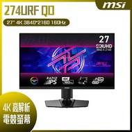 【10週年慶10%回饋】MSI 微星 MPG 274URF QD 平面電競螢幕 (27型/4K/HDR/160hz/0.5ms/IPS)