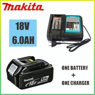 /6.0Ah 18V Makita dengan penggantian ion litium LED LXT BL1860B BL1860 BL1850 100 Makita asal bateri