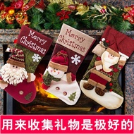 Christmas Socks Large Santa Claus Snowman Reindeer Gift Bag Christmas Eve Scene Decoration Children'