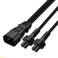 Doublebuy 3-Prong C14 to C5+C5 Connector Adapter Cord Male Plug to Female Converter Wire