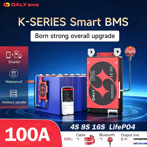 Daly Smart BMS 4S 12V 8S 24V 16S 48V 100A Lifepo4 3.2V Battery Protective Board RS485 CANBUS Bluetoo
