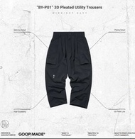 Goopi “BY-P01” 3D Pleated Utility Trousers by GOOPiMADE - Midnight Navy 2號