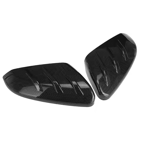 2 pcs Car Side Mirror Caps Rearview Covers Glossy Carbon Fiber for 10th Gen Honda Civic 16-20