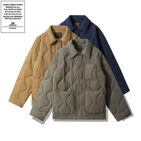 OKONKWO new cotton-padded M65 liner jacket Ami Khaki retro cotton quilted hunting jacket for men