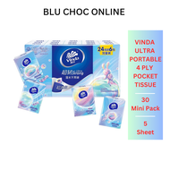 Vinda Pocket Tissue Ultra Strong 4 ply 30 Mini Pack bundle Limited Edition - Fantasy Series
