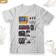 Pixelated old school vintage retro game console GAme History TSHIRT DISTRO CLOTHES