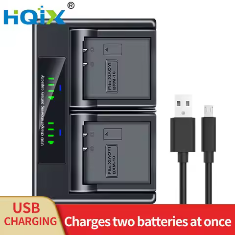 HQIX for Xiao Yi-M1 Yi M1 mirrorless camera BXM-10 BXM10 Dual Charger Battery