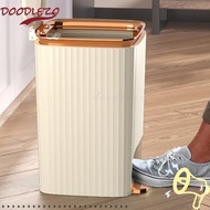 DOODLEZO Trash Can, Dustbin Press with Cover Rubbish Bin, Hot Large Capacity Leak-Proof Stainless St