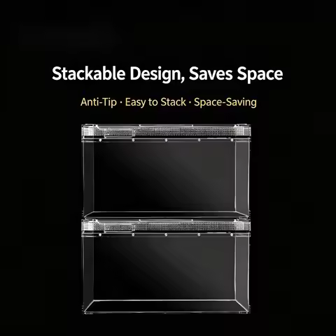 Reptile Enclosure Transparent Vivarium Terrarium Box Habitat for Leopard Gecko Horned Frog Turtle Ha