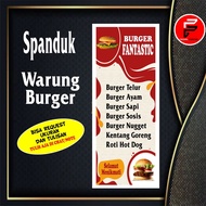 Burger Stall banner / burger snack banner / custom banner measuring 60 x 160 cm