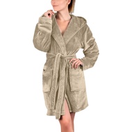 Solid Shower Kimono Robes Hooded For Women Long Sleeves Towel Bathrobe With Waist Girdle Female Cott